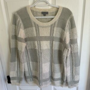 Cozy sweater - light grey/blue and off-white (S)